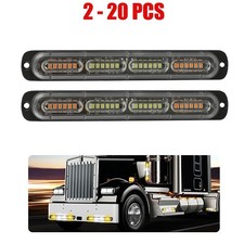 2-20pcs Amberwhite 24led Truck Warning Hazard Flashing Beacon Strobe Light Bar
