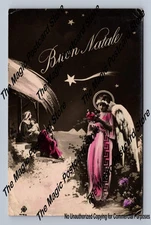 Italian Christmas Angel RPPC Colico Lake Como Italy Cover to Sonoma California