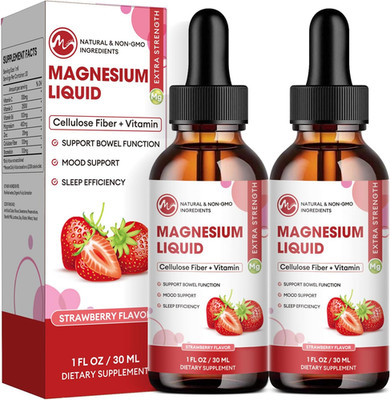 Magnesium Glycinate Liquid, High Absorption Magnesium Liquid Drops with Cellu...