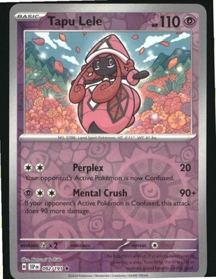 Tapu Lele 092/191 Rare Surging Sparks Pokemon Reverse Holo Near