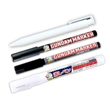 GSI Creos Gundam Marker Pour Type GM301 Black & GM302 Gray & Eraser Pen GM300...