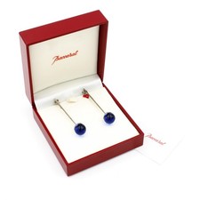 Baccarat Sterling Silver Lapis Lazuli 62mm Dangle Drop Earrings #S4344-3