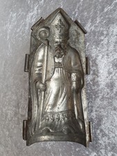 Antik Schokoladenform Nikolaus Metall Stiftführung Hohlform ca. 18 cm
