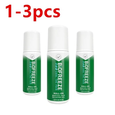 1-3PCS Biofreeze Pain Relief Roll-on Gel, Arthritis, Joint, Back & Muscle Pain//