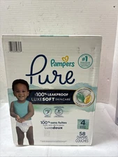 Pampers Pure Size 4 Diapers Box Of 58 Diapers