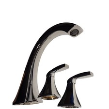 Grifo de bañera romano de arco alto Moen T694 Voss con ducha de mano, sin válvula - cromado
