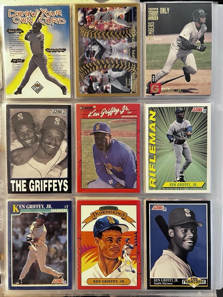 (90) Mixed Card Lot Binder of Ken Griffey Jr. HOF/MLB Mariners Great! NO DUPS! - Image 4 of 4