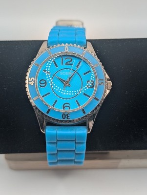 Gossip GSP818A Blue Stainless Steel Silicone Band Women's Watch 40mm