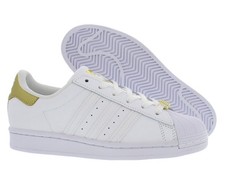 Adidas Originals Superstar J Boys Shoes Size 5, Color: White/Gold
