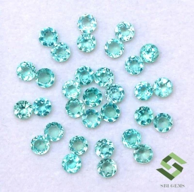 4 MM Natürlich Apatit Rund Schliff Menge 30 Stück 7.56 Cts Kalibriert Lose - Bild 1 von 4