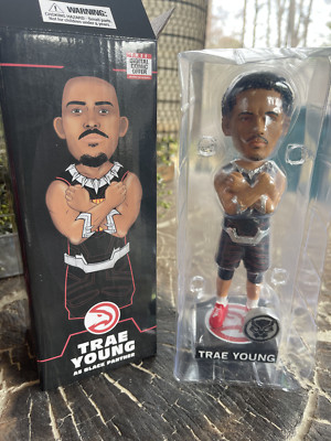 Trae Young Atlanta Hawks Black Panther Bobblehead ~ Marvel 2023 Super Hero Night