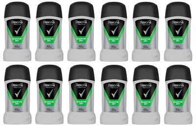12x Rexona Quantum Dry Anti-perspirant Deodorant Solid Stick Men New Container