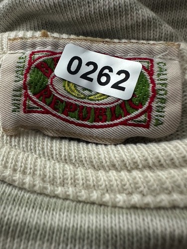 Camiseta a Rayas Vintage Años 80 90 REPÚBLICA BANANA MUJER M Marfil Caqui Beige Boho - Imagen 13 de 13