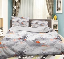 3D Geometric Pattern Orange Quilt Cover Set Duvet Cover Bedding Pillowcases