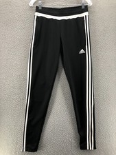 Adidas Womens Pants Small Black Tiro Training Ankle Zip Climacool Active Workout