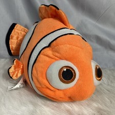 Finding Nemo Plush 15" GLITTERY Large Stuffed Animal Disney Store Clown Fish EUC