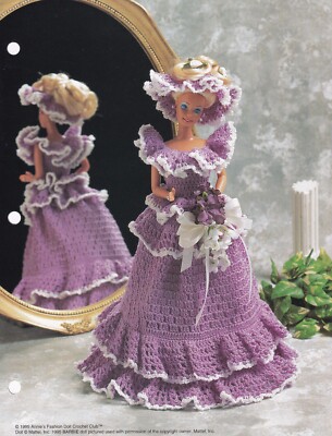 Crochet Pattern BRIDESMAID Dress & Hat for Fashion Doll