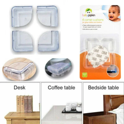 BABY PIPKIN 4PCS SAFETY CORNER CUSHIONS FOR BABY KIDS PROOF DESK TABLE EDGE COVER PROTECTOR