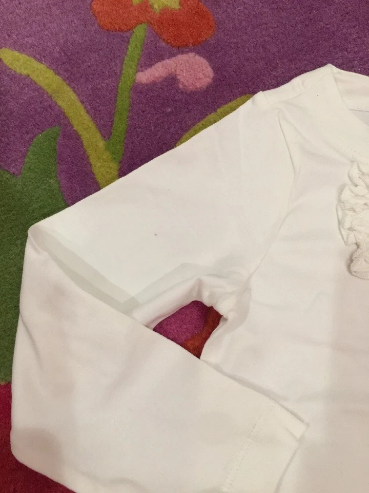 全新带标签 98 3T Jottum 可爱 Nadien 白色蝴蝶结舒适球衣上衣 T 恤 — 第 4/4 张图片