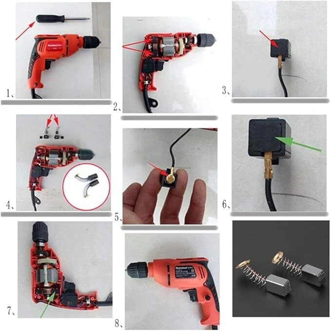 Motor Carbon Brushes Electric Replacement Part Power Tool Grinder Motor, Pack of 10-153# (6.5x13.5x18mm) : Buy Online at Best Price in KSA - Souq is now Motor Carbon Brushes Electric Replacement Part Power Tool Grinder Motor, Pack of 10-153# (6.5x13.5x18mm) : Buy Online at Best Price in KSA - Souq is now