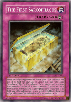 The First Sarcophagus Ancient Sanctuary Super 1st  AST-101 YuGiOh Near Mint