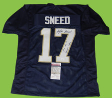 JAYLEN SNEED signed (NOTRE DAME FIGHTING IRISH) PLACT BLUE XL jersey JSA Witness JAYLEN SNEED signed (NOTRE DAME FIGHTING IRISH) PLACT BLUE XL jersey JSA Witness