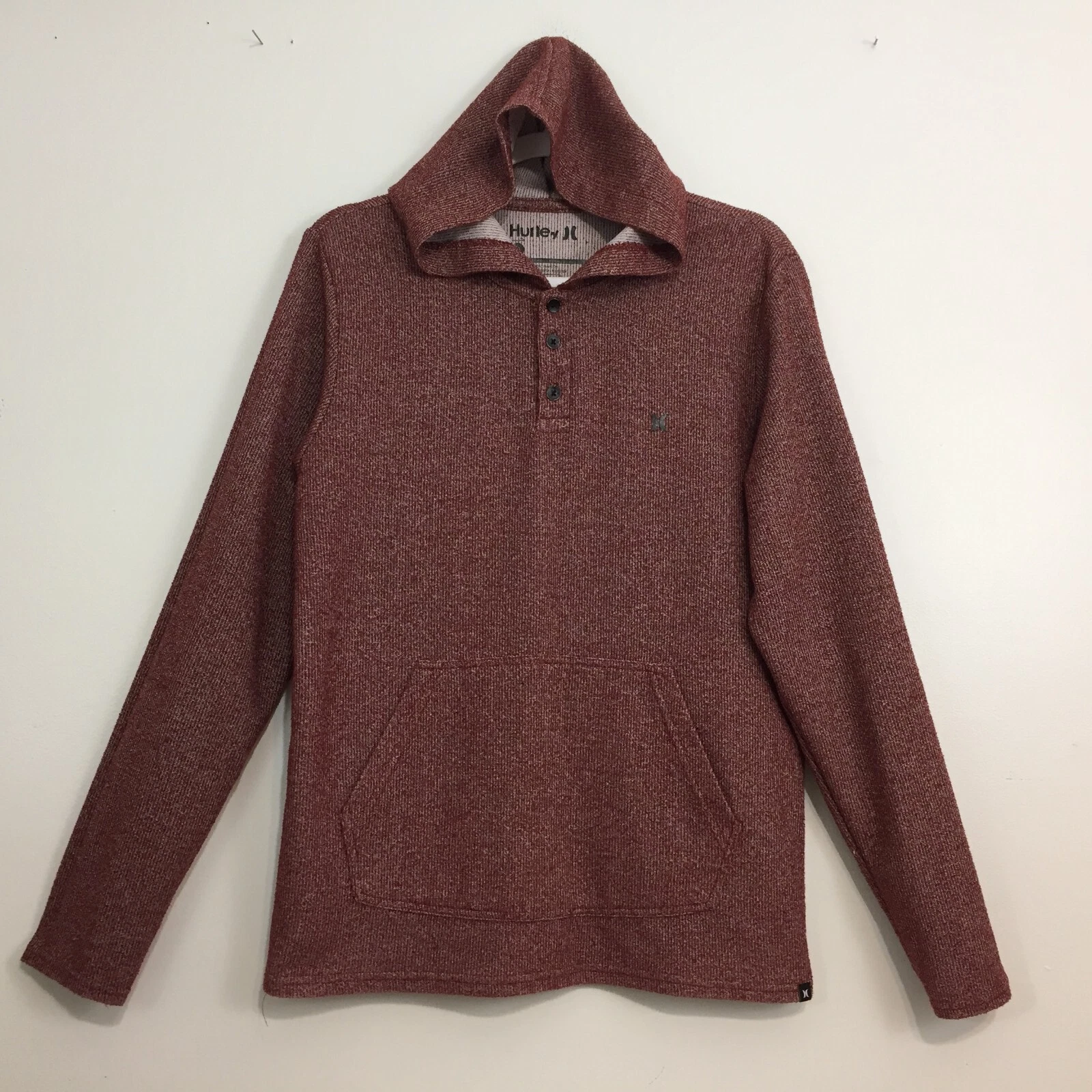 (N5) Y2K Hurley Jacket Men's Sweater Size M Pullover Kangaroo Pocket Lightweight