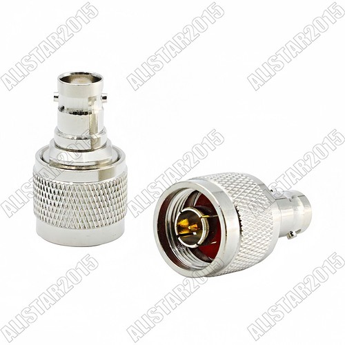 5pcs BNC Female Jack to N-Type Male Plug Straight Coaxial RF Adapter Connector - 第 1/5 張圖片