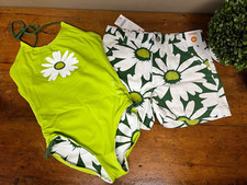 New with tags Girl's size 10 GYMBOREE Shorts and Reversible Swimsuit Daisy Green