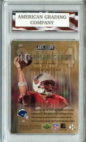 2004 Freshman Class #111 Philip Rivers Rookie Card AGC 10 Gem Mint - Picture 2 of 2
