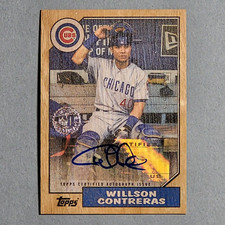 2017 Topps Willson Contreras 1987 Auto SSP Maple Wood #d/25 #1987A-WCO Rare VG
