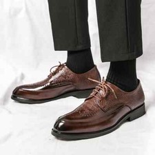 Cowhide Men's Formal Wedding Dress Shoes Gentleman Men's Oxford Shoe