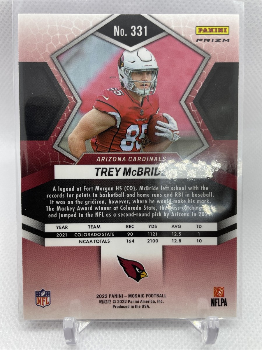 2022 Panini Mosaic Trey McBride Pink Camo Mosaic Prizm Rookie RC