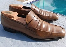 Prada Men's Brown Leather Penny Loafer Business Shoes Prada 7.5 US 8.5 .