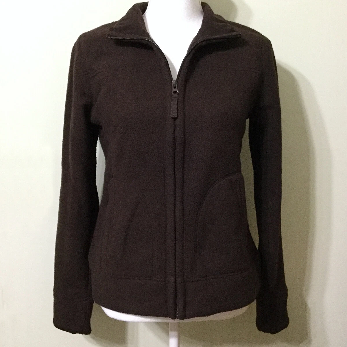 Merona Fleece Jacket XS Womens Dark Brown Zip Up Fall