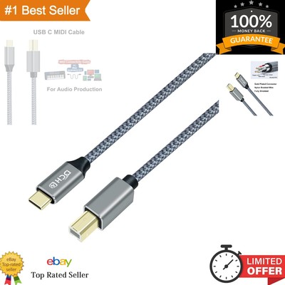 USB B to USB C Printer Cable 2.0 Type B to Type C Cord Replacement for Comput...