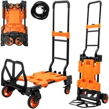 Ginkman 2 in 1 Folding Hand Truck, 400 LBS Capacity Dolly Cart (Orange)