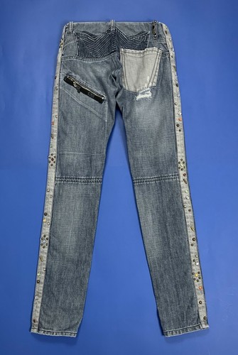 cnc jeans donna usato slim borchie strass W27 tg 41 denim blu boyfriend T5147 - Foto 8 di 12
