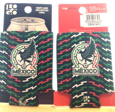 Logo Brands Mexico Soccer Team Slim Can Cooler Lot Of 2