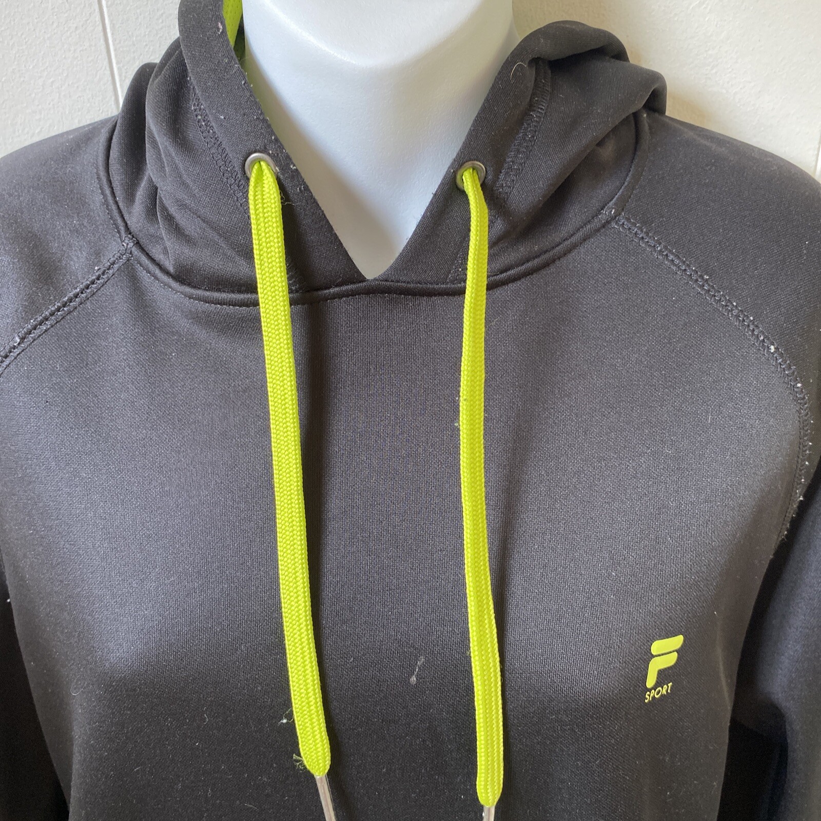 Felpa con cappuccio morbida Fila donna XL pullover logo tasca nera Chartre