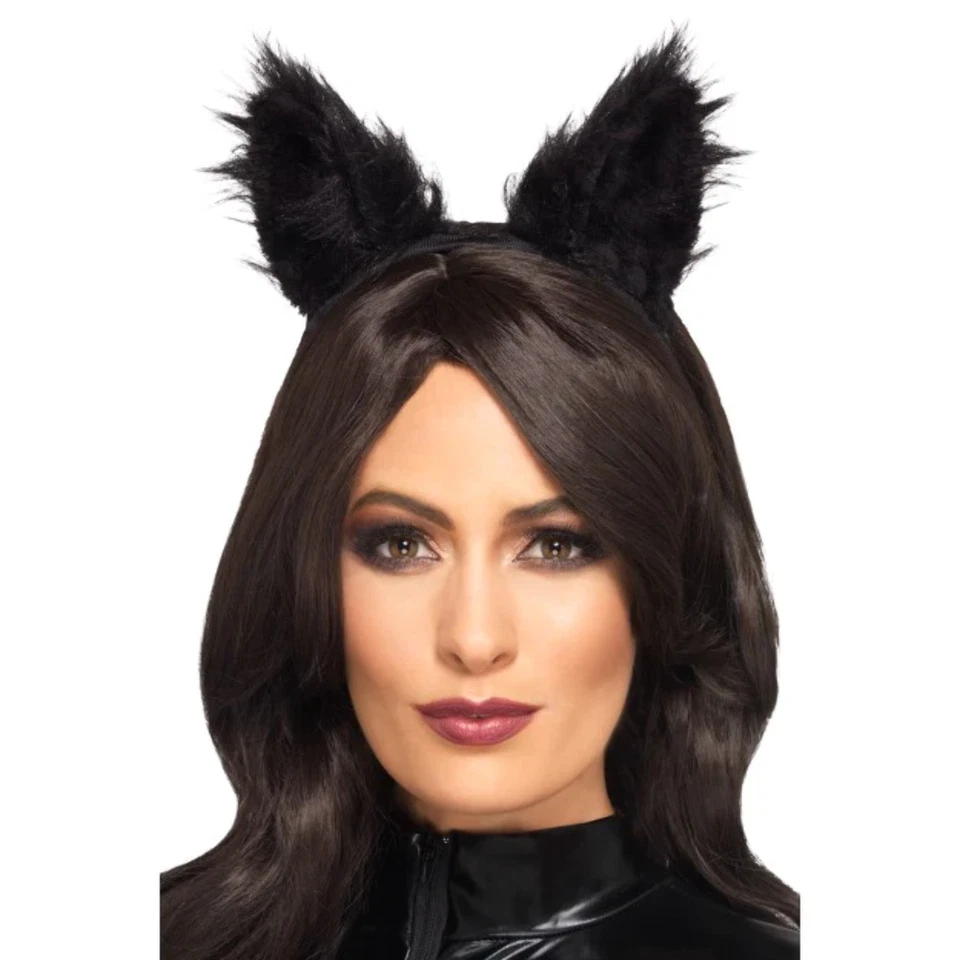 Langhaarige Fell Katzenohren Damen Katzen Kostüm Zubehör Deluxe - Bild 1 von 1