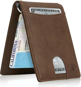 Slim Wallets For Men Bifold Mens Wallet With Removable Money Clip RFID Blocking - Click1Get2 On Sale