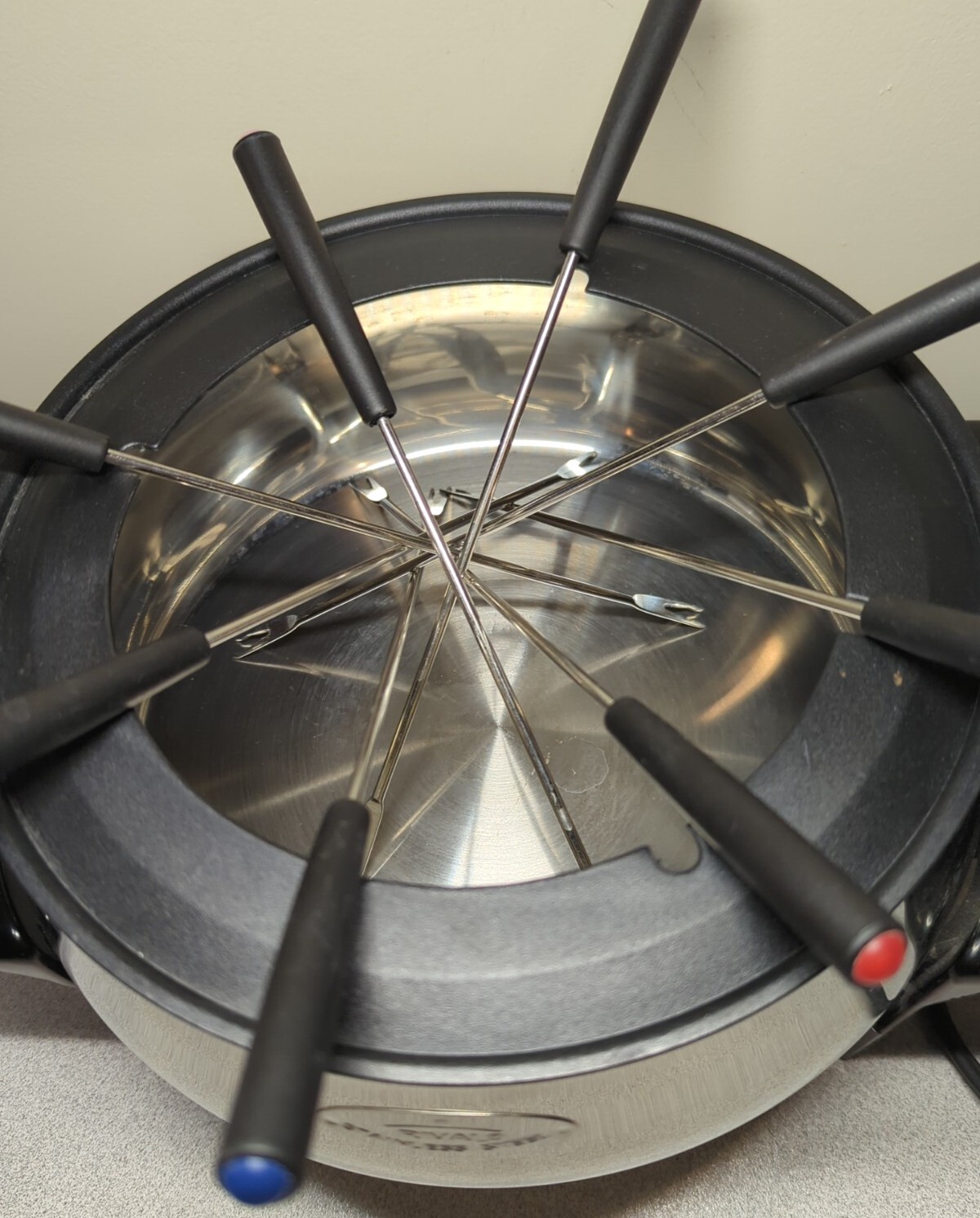 Rival Stainless Steel Fondue Pot With 8 Forks No Box. eBay