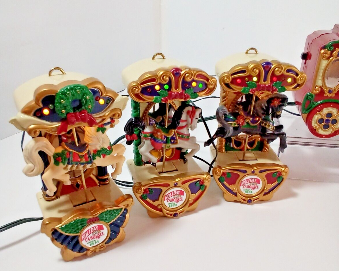 HOLIDAY CAROUSEL ライト付き音楽キャラセル Vtg Mr Christmas 1994 Lighted Holiday Carousel Circa 1874 Music