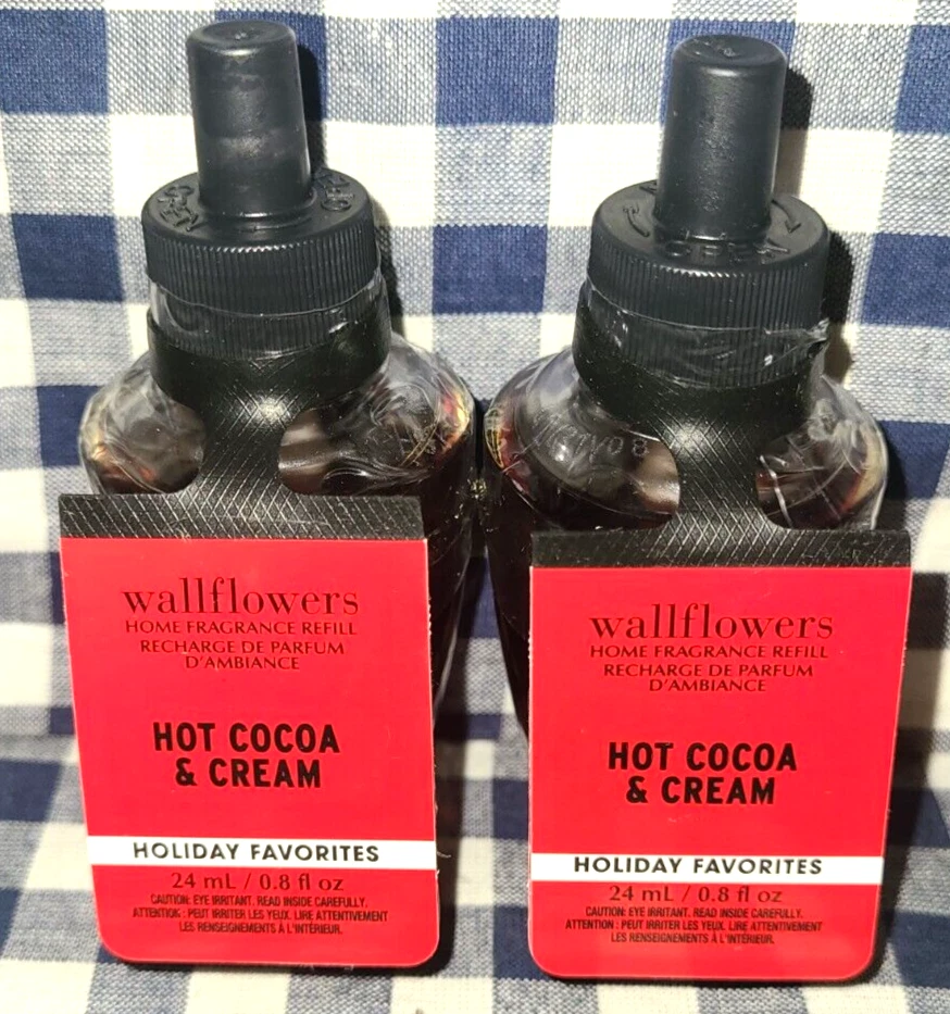 NEW 2-Pack HOT COCOA & CREAM Wallflower Refill Bulbs SEALED Bath & Body Works