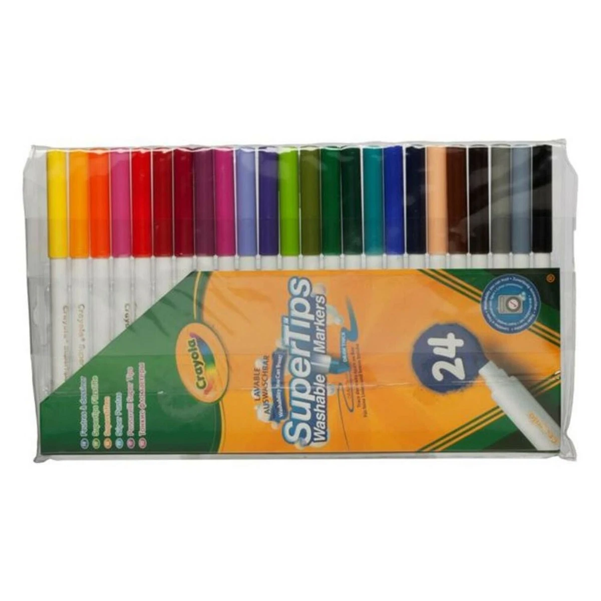 Crayola Supertips Washable Colouring Pens Assorted Ink Pack of 24