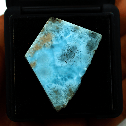 17,2 g fetta di cristallo grezzo naturale dominicano Larimar esemplare minerale curativo druso - Foto 4 di 14