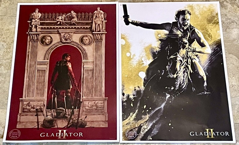 2 NEW 2024 Gladiator II Limited Movie Poster LOT ! Paul Mescal Denzel Washington