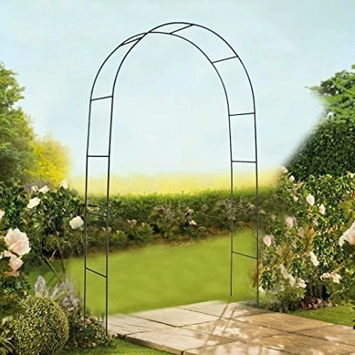 2X 2.4m Garden Arch Climbing Plant Trellis Frame Tubular Metal Archway Steel - Picture 16 of 17