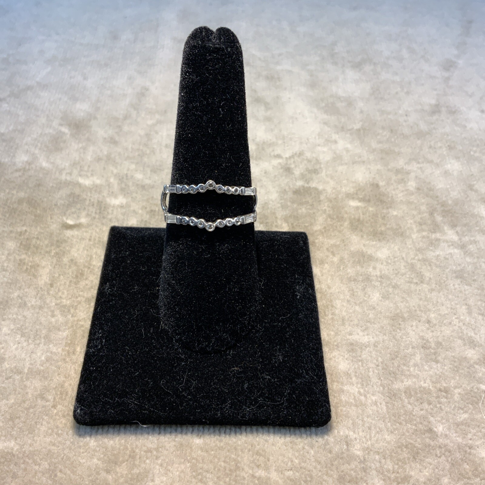 Sterling Silver Ring Jacket / Enhancer with CZ’s - image 11